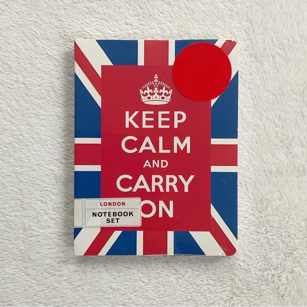 Cavallini Keep Calm Carry On London Notebook Set NWT Union Jack Tube Map